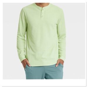Men’s Waffle Knit Henley Waffle Knit Athletic Top